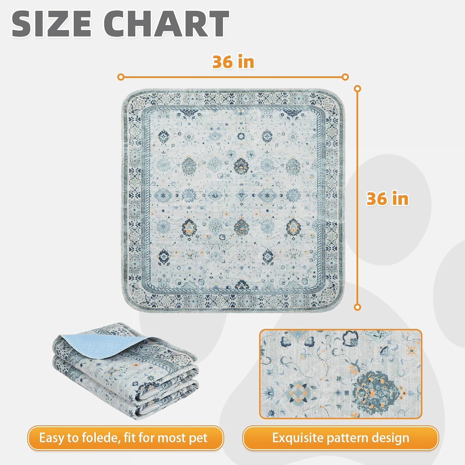 KOOLTAIL Washable Pee Pads for Dogs, 2 Pack Super Absorbent Reusable Puppy Training Pads Waterproof, Nonslip and Leak-Proof Dog Pee Pads, Large Pet Mats Whelping Pads for Floor, Crate, Couch 36x36